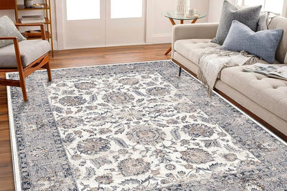 Area Rug Washable Taupe Rug Vintage Boho Non Slip Mat for Living Room Dining Room -Style3