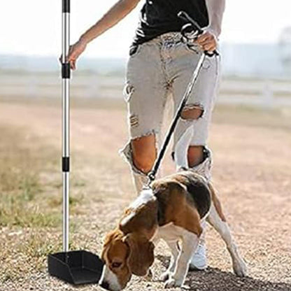 Dog Pooper Scooper with Poop Tray Long Handle Rake Scoop Pet Supplies Garden Tool