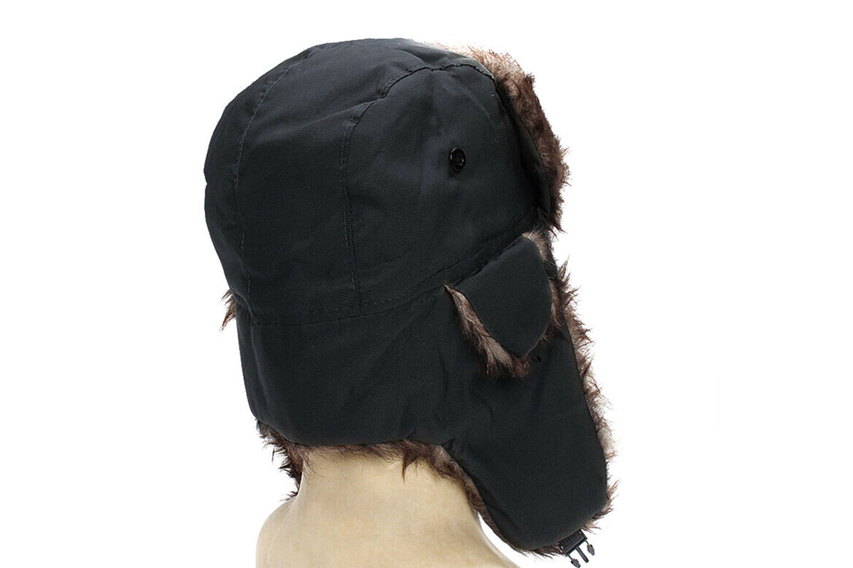 Winter Warm Trapper Hat - Black