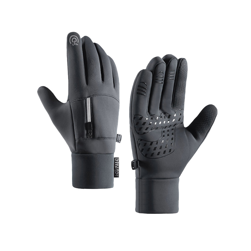 Pair of Winter Warm Gloves Water-Resistant Gloves for Cycling Fishing Skiing Hiking Travel Gray