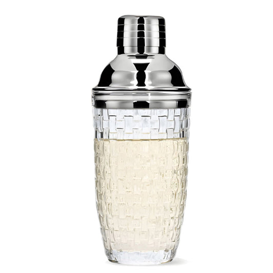 Glass Cocktail Shaker Leakproof Drinks Shaker with Steel Lid Ice Shaker for Home and Bar Use Silver