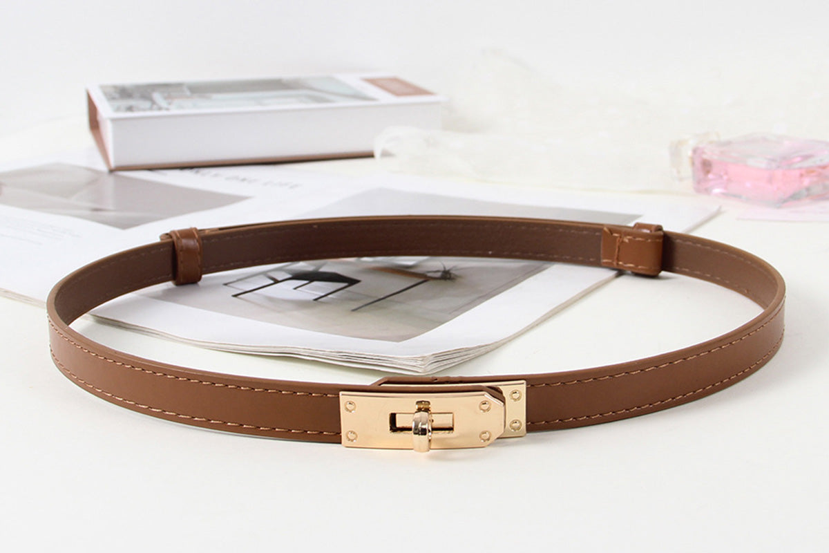 Skinny Belts for Women Dresses PU Leather Adjustable Waist Belt for Pants Jeans