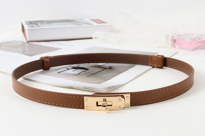 Skinny Belts for Women Dresses PU Leather Adjustable Waist Belt for Pants Jeans