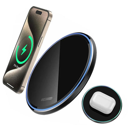 Fast Wireless Charger Pad with Mirror Surface for Phone-Black