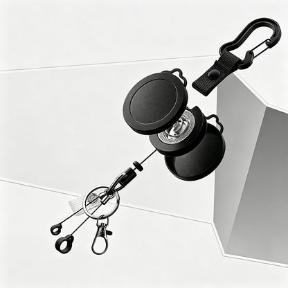 2Pcs Retractable Badge Reels with Carabiner and Adjustable Phone Lanyard