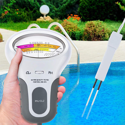 2-in-1 Swimming Pool Water Tester Handheld Chlorine and PH Meter