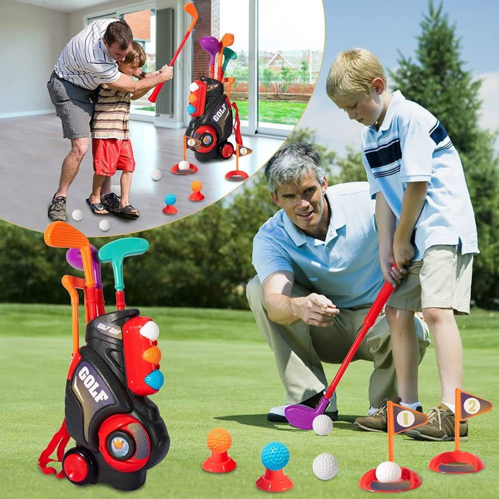 Toddler Golf Ball Game Playset Golf Toy Set Black