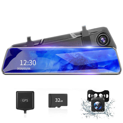 12 inch 4K Streaming Rearview Mirror Dash Cam with Dual Lens & Night Vision