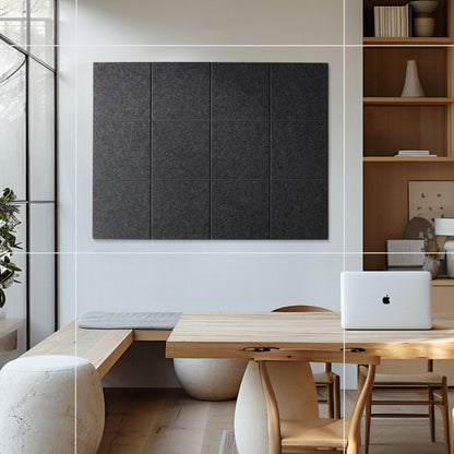 12Pcs Large Felt Bulletin Board Cork Boards for Walls Office Classroom-Black