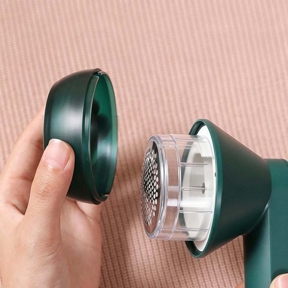 Rechargeable Electric Fabric Shaver and Clothing Fuzz Remover - Green