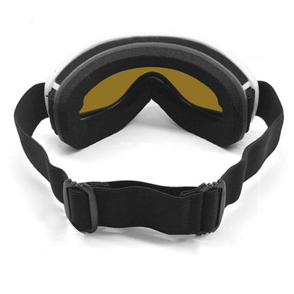 OTG Anti Fog Ski Goggles  UV400 Protection Anti Fog Lens White Frame and Silver Mirrored Lens