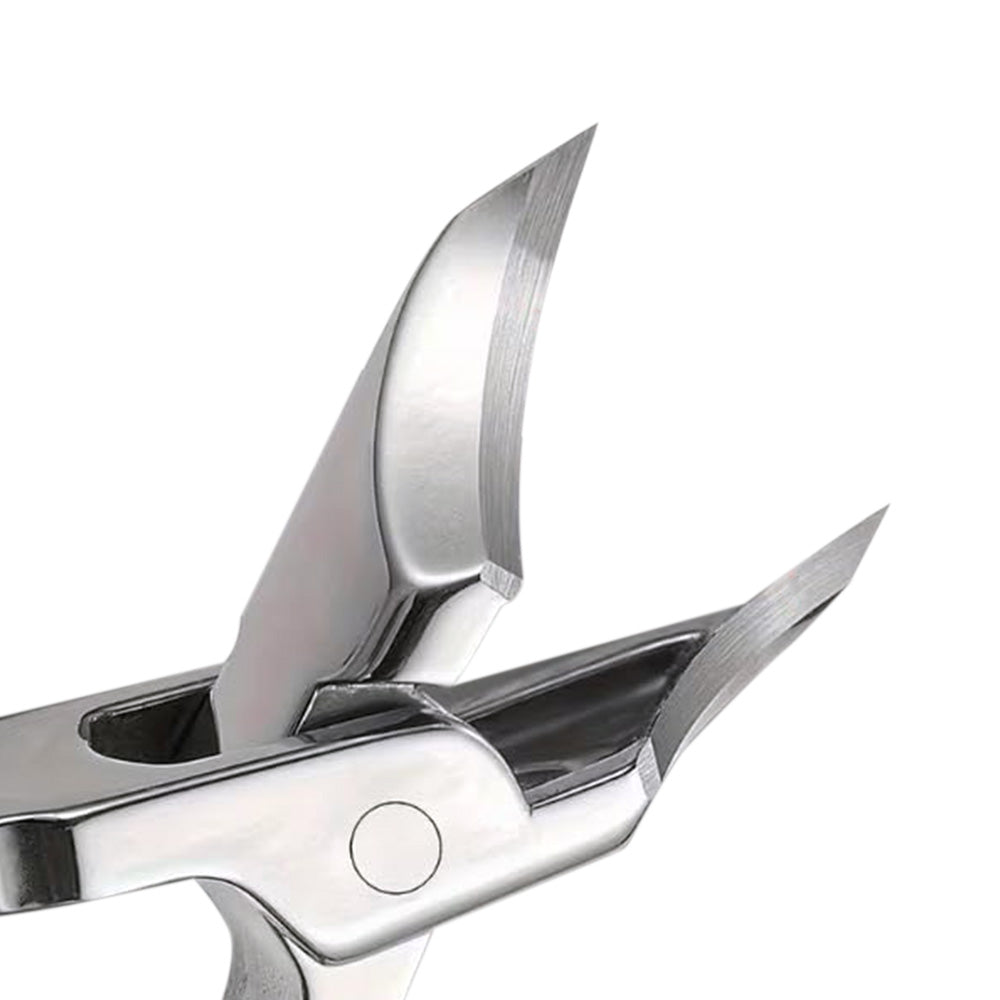 3 Piece Slanted Nail Clipper Set with File and Cleaner Tool - Black