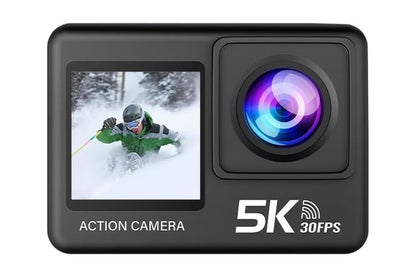 Action Camera 5K 30FPS with Touch Screen 24MP Camera for Snorkeling Helmet Bike