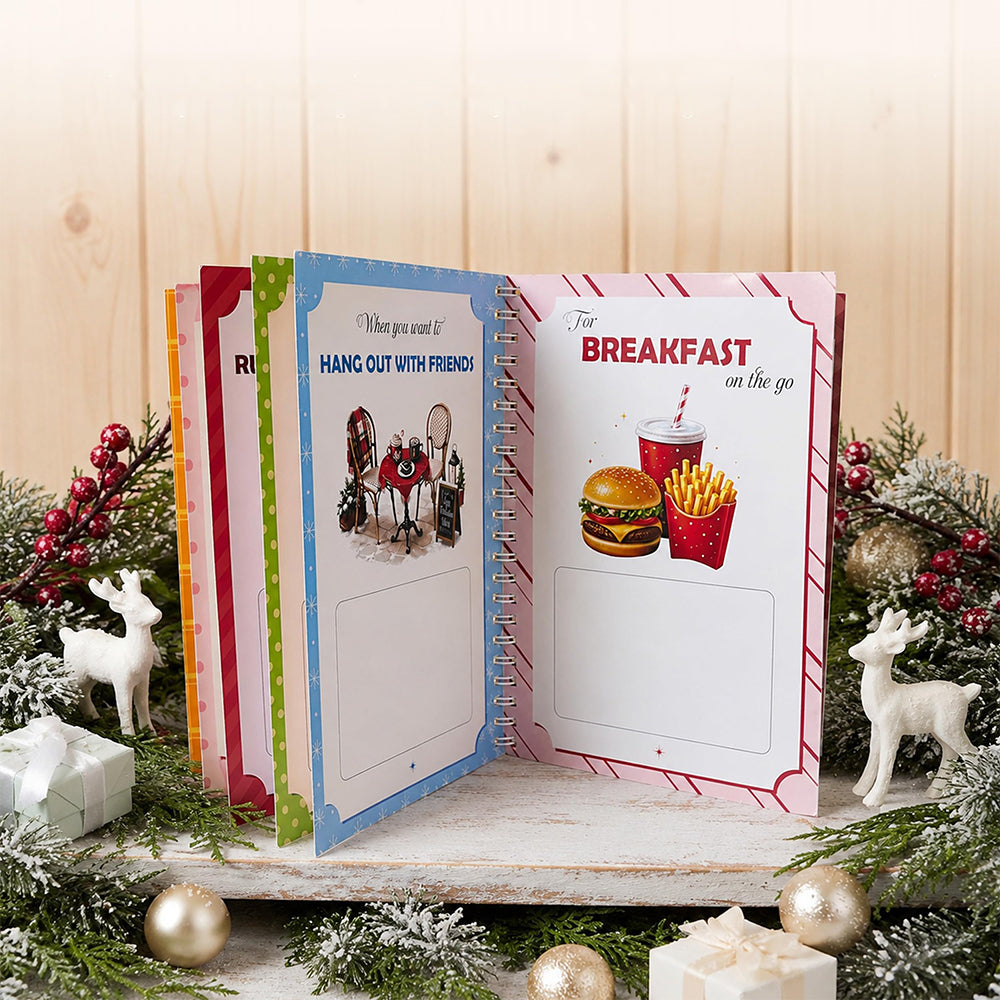 Christmas Gift Card Book Coil Bound Card Holder Book - Christmas Tree