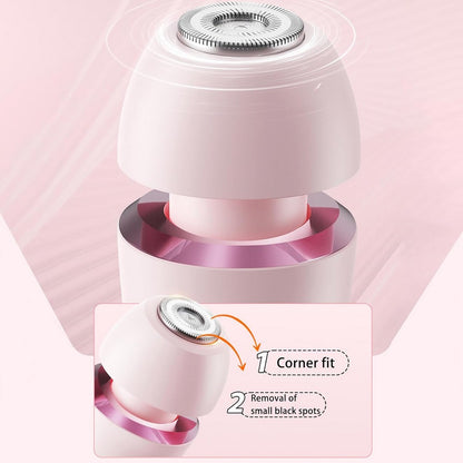 Electric Shaver and Bikini Trimmer with 2 Detachable Heads Facial Hair Remover-Pink