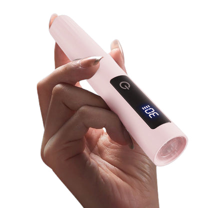 Handheld UV Light for Gel Nails with Stand Mini Portable Cordless Nail Lamp with LCD Display Pink
