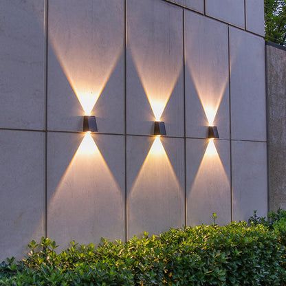 2Pcs Solar Wall Lights Outdoor Up and Down Sconce Lights for Garden Patio Garage Porch Warm