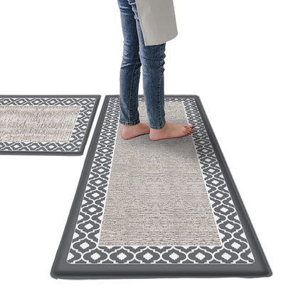 Anti-fatigue Kitchen Floor Mat Non-Slip PVC Standing Rug-Grey