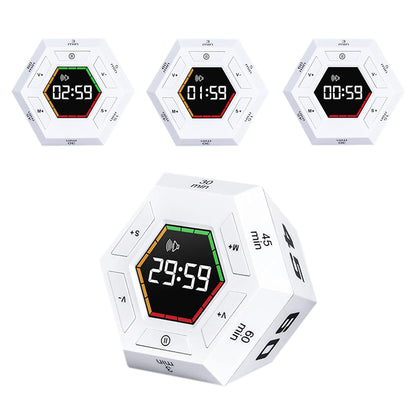 Visual Flip Timer Adjustable Sound Alert Countdown Machine for Office Study Work White