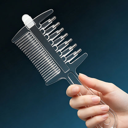 2 in 1 Liquid Guide Comb Oil Comb with Flow Control and Scalp Massage Comb - Clear