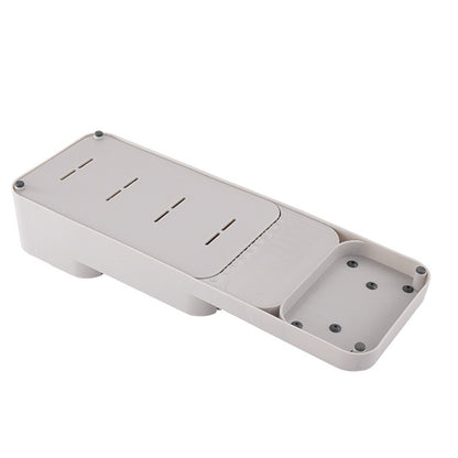 Storage Rack Knife Block Organizer Kitchen Knives Holder Countertop or Drawer Use-Beige