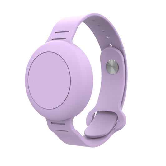Kids Bracelet for Apple AirTag Soft Silicone AirTag Holder Water Resistant Wristband Locator Tracker Holder Purple