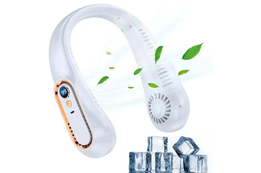 Portable 5 Speed Neck Fan Bladeless Digital Display Neck Air Cooling Fan for Home Travel