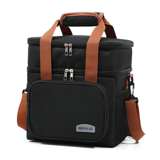 Portable Lunch Bag Thermal Insulated Food Container Cooler Bag for Outdoor  Camping Work School Black