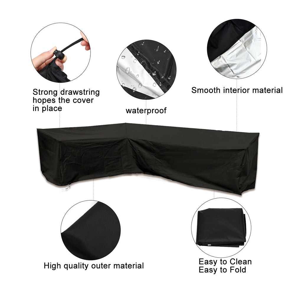 Outdoor Protector Cover for L Shape Corner Sofa Garden Rattan Sofa Cover Furniture Protector
