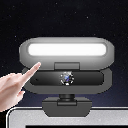 4K Webcam with Built In Mic Fill Light and Privacy Cover Auto Focus for Streaming Video Calls