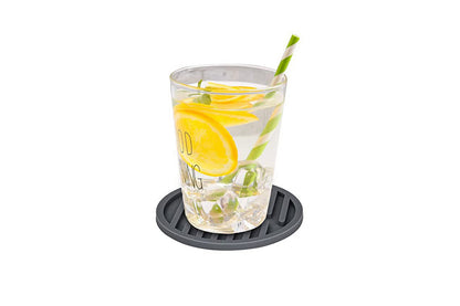 6Pcs For Home Decor Non-Slip And Non-Stick Round Silicone Absorbent Scald-Proof Drink Coasters-Grey