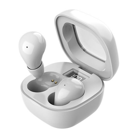 Wireless Bluetooth Small Headphone  Mini Invisible Earbuds with Charging Case for Sleep Work Sports White