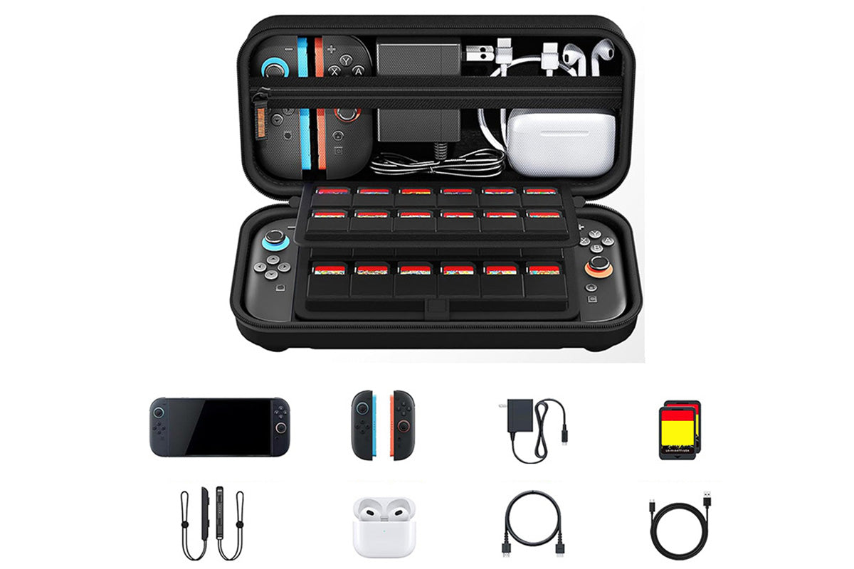 Protective Hard Shell Carrying Case With 24 Game Card Slots For Switch 2