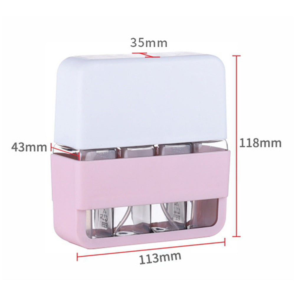 Portable 4-in-1 Travel Bottle Set for Toiletries-Pink