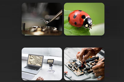 Digital Microscope 1000x Coin Magnifier Compatible with Windows Mac-White