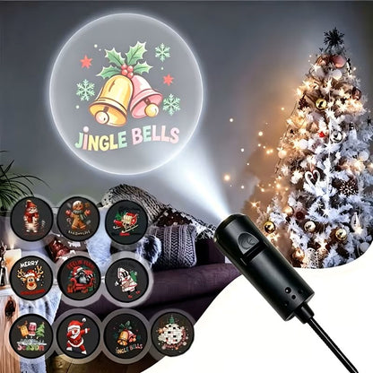 USB Powered Christmas Projector Light Night Light Projector - 10 Slides