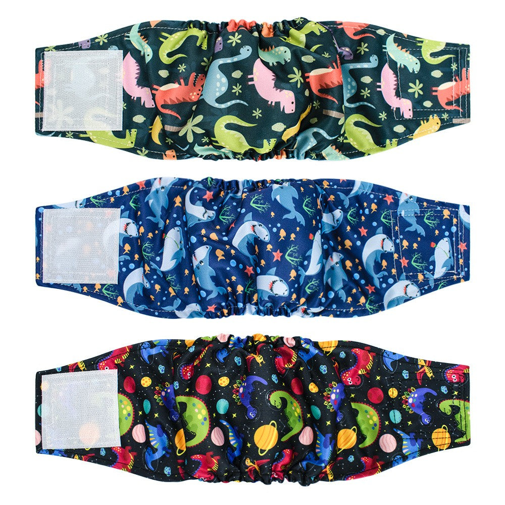 3Pcs Male Dog Diapers High Absorbing Dog Belly Bands for Male Dogs-Dark