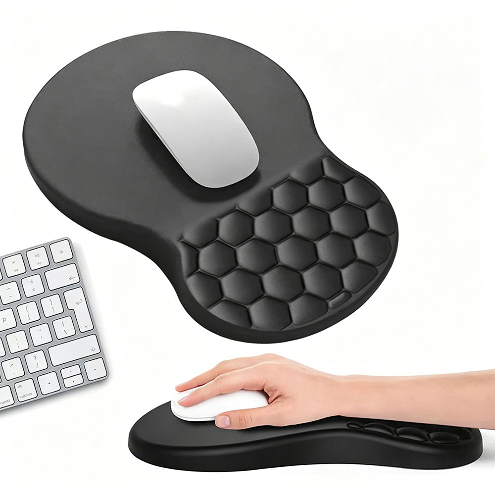 Ergonomic Mouse Pad with Wrist Support Massage Design Non Slip PU Base for Office Desk