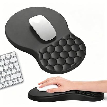 Ergonomic Mouse Pad with Wrist Support Massage Design Non Slip PU Base for Office Desk