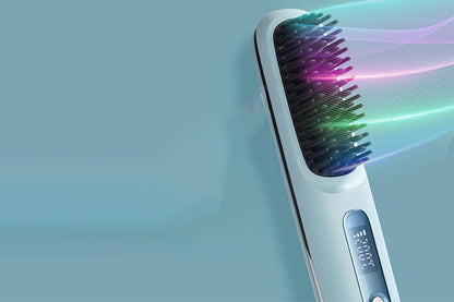 USB Cordless Mini Hair Straightener Brush Anti Scald Comb