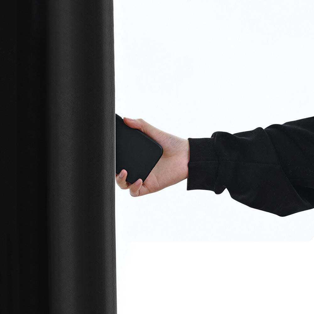 100% Blackout Curtain Panel with Black Liner â€?Heat & Light Blocking Black