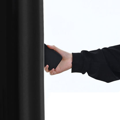 100% Blackout Curtain Panel with Black Liner â€?Heat & Light Blocking Black