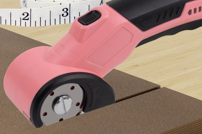 USB Cordless Electric Scissors Rechargeable Fabric and Cardboard Cutter-Pink