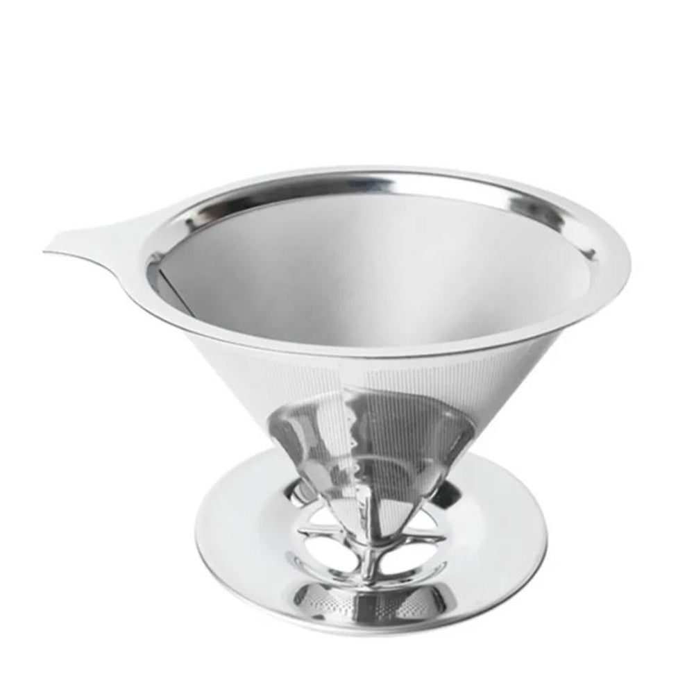 Pour Over Coffee Dripper Stainless Steel Coffee Filter Cone Coffee Tea Funnel