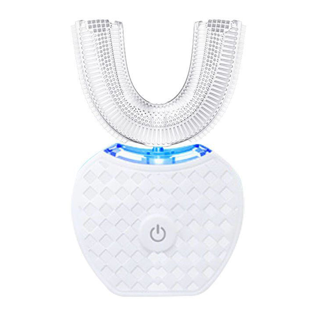 Wireless Charging U-Shaped Electric Toothbrush with Automatic Cleaning-White
