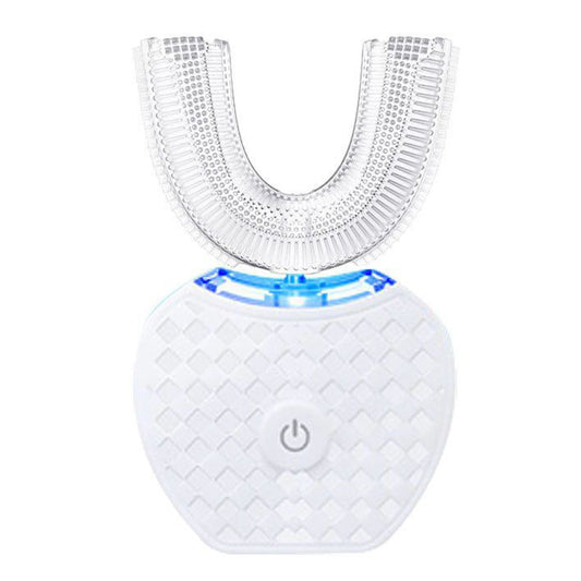 Wireless Charging U-Shaped Electric Toothbrush with Automatic Cleaning-White