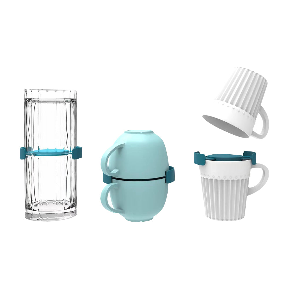 6Pcs Mug Organizers Cup Stackers Holders Blue