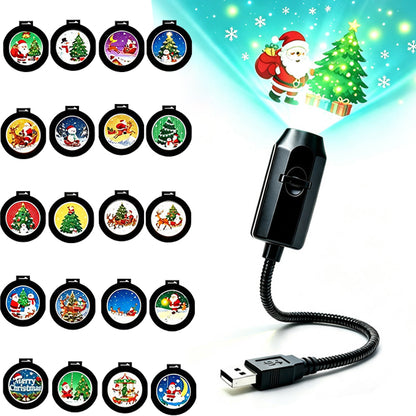 USB Christmas Projection Light with 20 Projection Slides