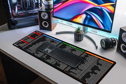 Mouse Pad with Non-Slip Rubber Base Word PPT Excel Shortcut Office Large Computer Desk Mat