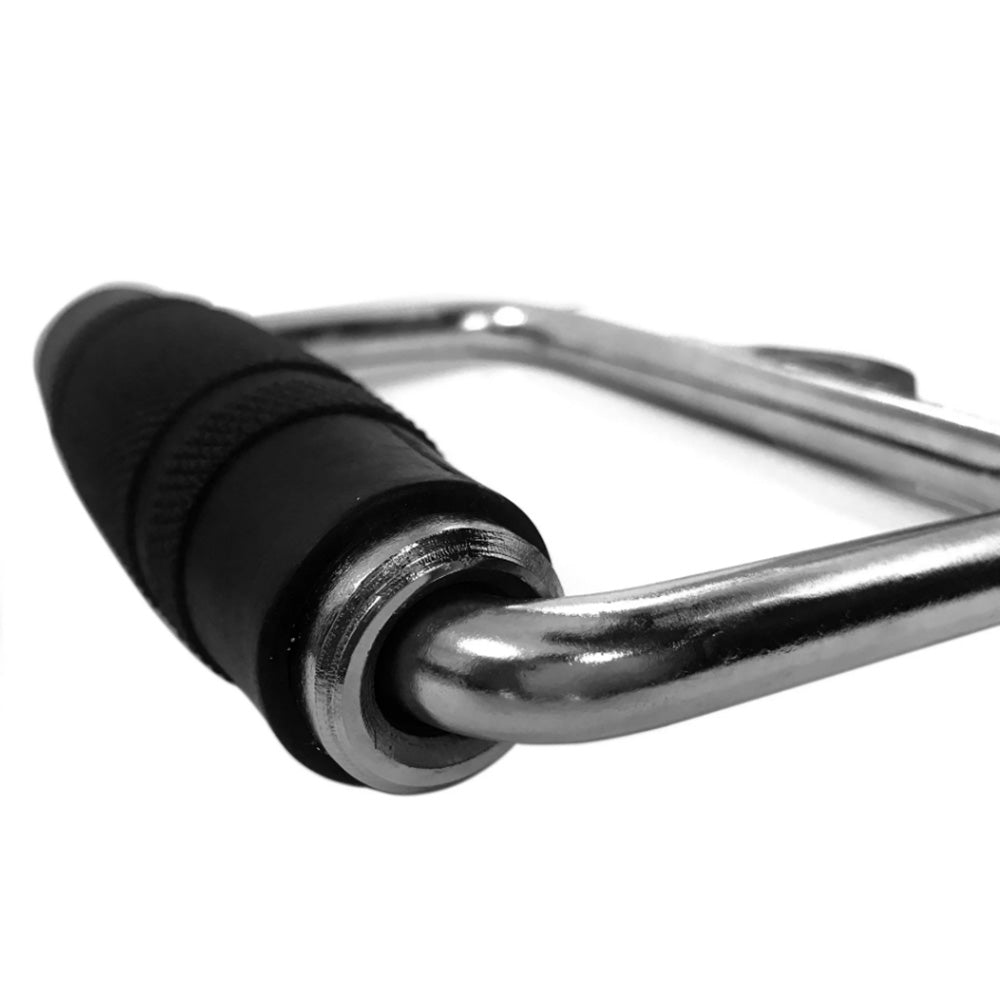 Single D Stirrup Handle with Rubber Grips for Cable Exercise Equipment